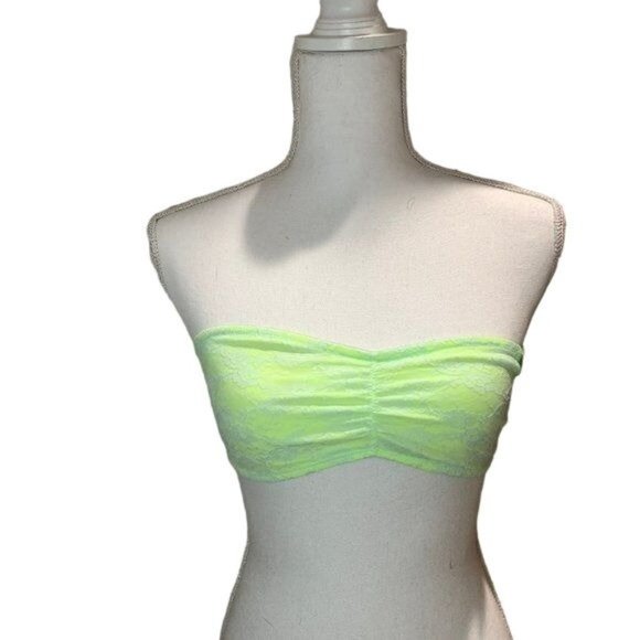 Victoria Secret PINK Lime Green Lace Bandeau - Picture 1 of 5